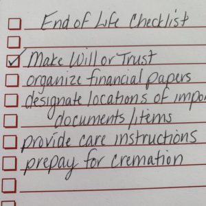 End-of-life checklist